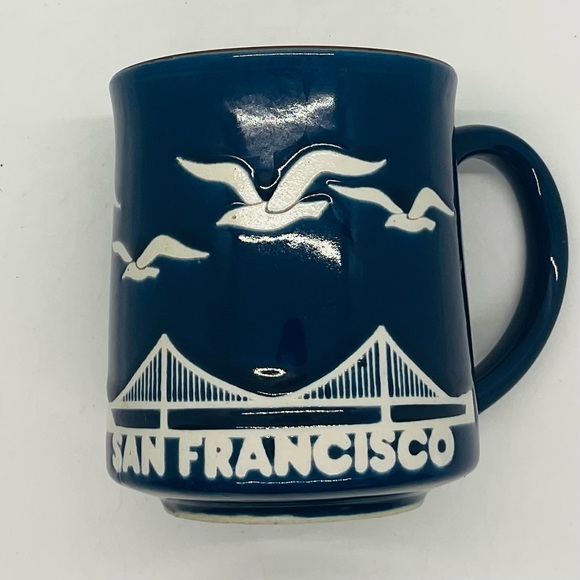Vintage ‘82 San Francisco Seagulls Golden Gate Bridge Ceramic Pottery Coffee Mug - Picture 10 of 10